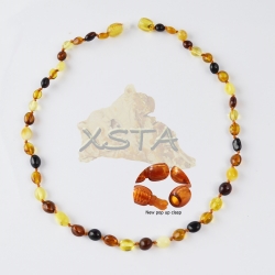 Teething necklace for baby olive mix new pop up clasp